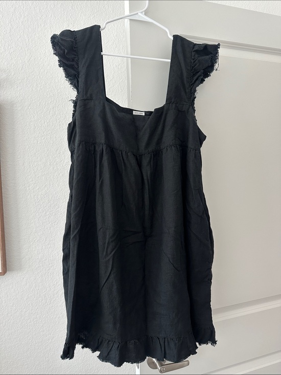 aerie Dresses & Skirts - aerie Black Ruffle-Trim Mini Dress